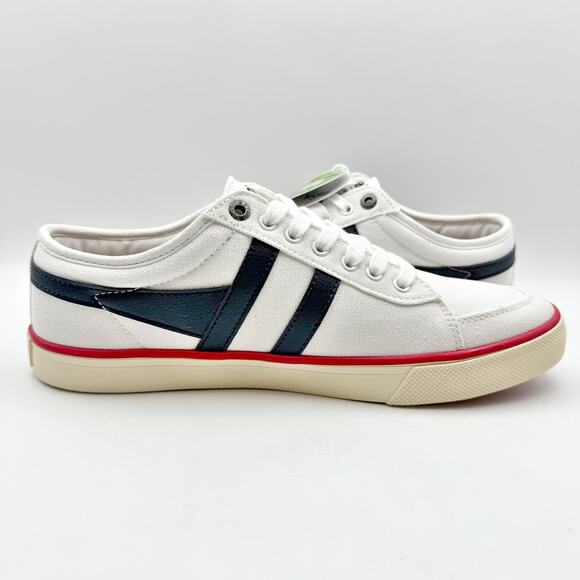 Gola Mens Comet Sneakers EU 43 US 10 White Navy Red Canvas NIB - Picture 4 of 13